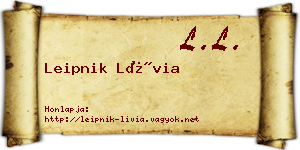 Leipnik Lívia névjegykártya