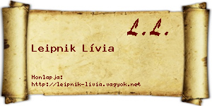 Leipnik Lívia névjegykártya